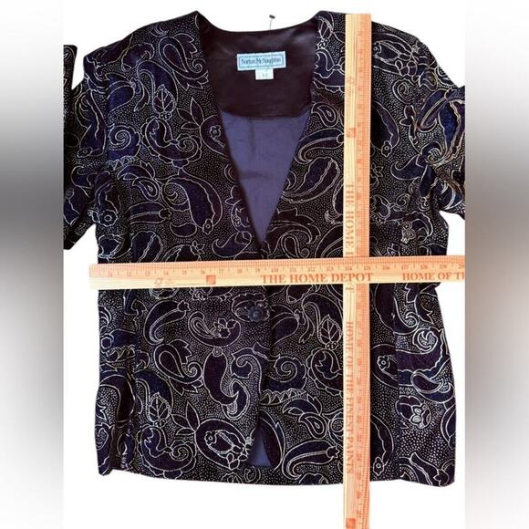 Vintage Norton McNaughton Velvet Paisley Blazer Jacket Size 12 Made in USA NWT - Picture 10 of 10